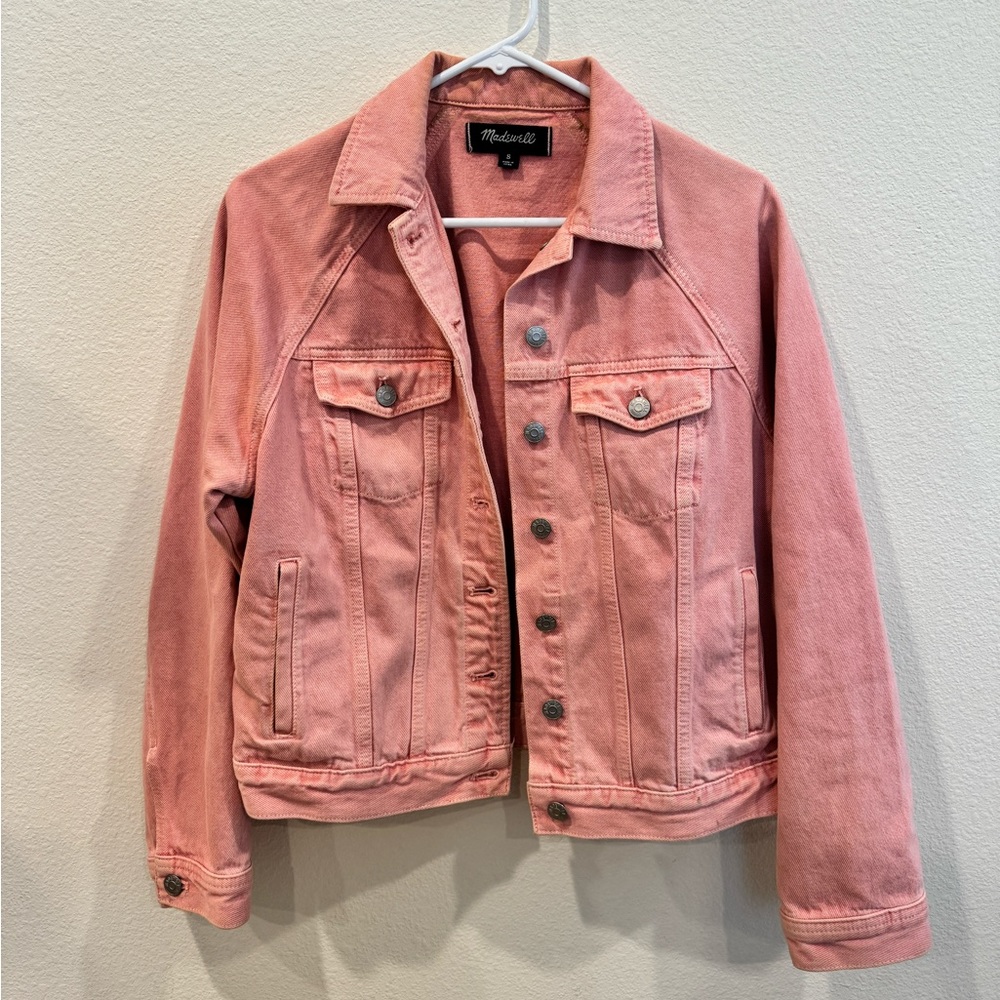 Madewell Pink Denim Jacket Size Small